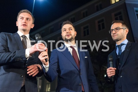  10.10.2018 WARSZAWA<br />SPACER PATRYKA JAKIEGO PO ULICY POZNANSKIEJ<br />N/Z PATRYK JAKI SEBASTIAN KALETA TOMASZ POREBA<br /> 