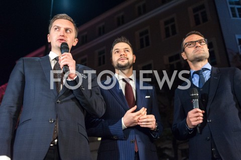  10.10.2018 WARSZAWA<br />SPACER PATRYKA JAKIEGO PO ULICY POZNANSKIEJ<br />N/Z PATRYK JAKI SEBASTIAN KALETA TOMASZ POREBA<br /> 