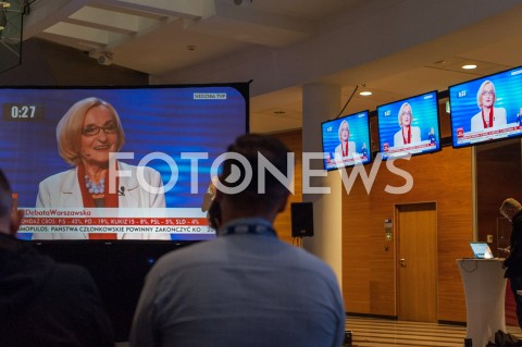  12.10.2018 WARSZAWA<br />DEBATA KANDYDATOW NA URZAD PREZYDENTA WARSZAWY<br />N/Z KRYSTYNA KRZEKOTOWSKA<br /> 