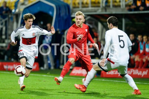  16.10.2018 GDYNIA<br />
PILKA NOZNA - KWALIFIKACJE DO MISTRZOSTW EUROPY U-21 2019<br />
EUROPEAN UNDER-21 CHAMPIONSHIP 2019 QUALIFYING ROUND<br />
MECZ POLSKA (poland) - (georgia) GRUZJA<br />
N/Z KAMIL JOZWIAK<br />
 