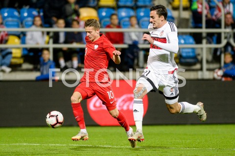  16.10.2018 GDYNIA<br />
PILKA NOZNA - KWALIFIKACJE DO MISTRZOSTW EUROPY U-21 2019<br />
EUROPEAN UNDER-21 CHAMPIONSHIP 2019 QUALIFYING ROUND<br />
MECZ POLSKA (poland) - (georgia) GRUZJA<br />
N/Z SEBASTIAN SZYMANSKI<br />
 