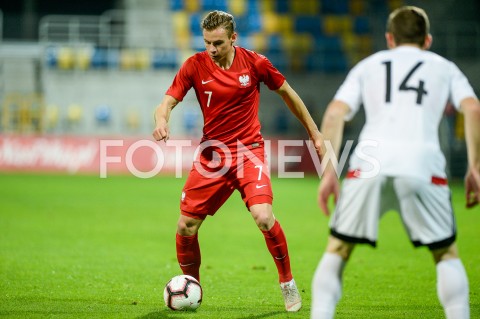  16.10.2018 GDYNIA<br />
PILKA NOZNA - KWALIFIKACJE DO MISTRZOSTW EUROPY U-21 2019<br />
EUROPEAN UNDER-21 CHAMPIONSHIP 2019 QUALIFYING ROUND<br />
MECZ POLSKA (poland) - (georgia) GRUZJA<br />
N/Z SZYMON ZURKOWSKI SYLWETKA<br />
 