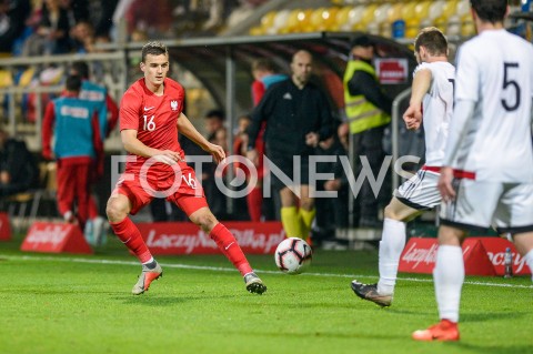  16.10.2018 GDYNIA<br />
PILKA NOZNA - KWALIFIKACJE DO MISTRZOSTW EUROPY U-21 2019<br />
EUROPEAN UNDER-21 CHAMPIONSHIP 2019 QUALIFYING ROUND<br />
MECZ POLSKA (poland) - (georgia) GRUZJA<br />
N/Z PATRYK DZICZEK SYLWETKA<br />
 