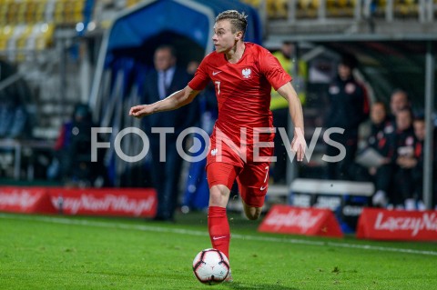  16.10.2018 GDYNIA<br />
PILKA NOZNA - KWALIFIKACJE DO MISTRZOSTW EUROPY U-21 2019<br />
EUROPEAN UNDER-21 CHAMPIONSHIP 2019 QUALIFYING ROUND<br />
MECZ POLSKA (poland) - (georgia) GRUZJA<br />
N/Z SZYMON ZURKOWSKI SYLWETKA<br />
 