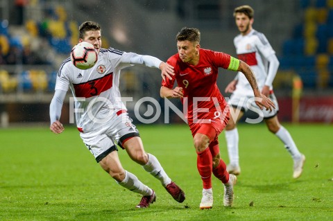  16.10.2018 GDYNIA<br />
PILKA NOZNA - KWALIFIKACJE DO MISTRZOSTW EUROPY U-21 2019<br />
EUROPEAN UNDER-21 CHAMPIONSHIP 2019 QUALIFYING ROUND<br />
MECZ POLSKA (poland) - (georgia) GRUZJA<br />
N/Z DAWID KOWNACKI<br />
 