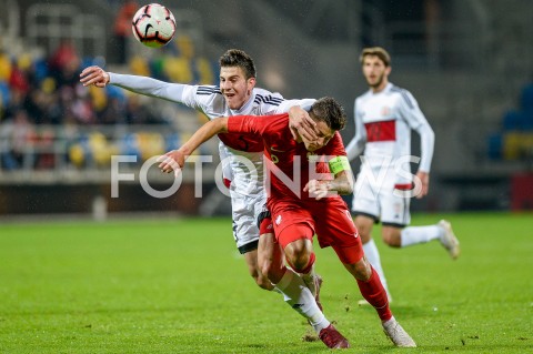  16.10.2018 GDYNIA<br />
PILKA NOZNA - KWALIFIKACJE DO MISTRZOSTW EUROPY U-21 2019<br />
EUROPEAN UNDER-21 CHAMPIONSHIP 2019 QUALIFYING ROUND<br />
MECZ POLSKA (poland) - (georgia) GRUZJA<br />
N/Z DAWID KOWNACKI<br />
 