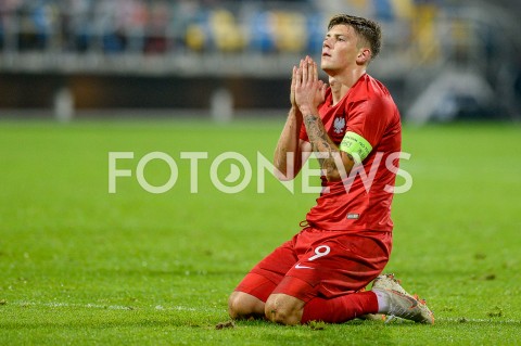  16.10.2018 GDYNIA<br />
PILKA NOZNA - KWALIFIKACJE DO MISTRZOSTW EUROPY U-21 2019<br />
EUROPEAN UNDER-21 CHAMPIONSHIP 2019 QUALIFYING ROUND<br />
MECZ POLSKA (poland) - (georgia) GRUZJA<br />
N/Z DAWID KOWNACKI EMOCJE<br />
 