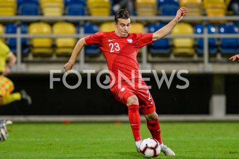  16.10.2018 GDYNIA<br />
PILKA NOZNA - KWALIFIKACJE DO MISTRZOSTW EUROPY U-21 2019<br />
EUROPEAN UNDER-21 CHAMPIONSHIP 2019 QUALIFYING ROUND<br />
MECZ POLSKA (poland) - (georgia) GRUZJA<br />
N/Z KONRAD MICHALAK SYLWETKA<br />
 