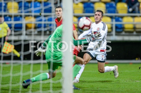  16.10.2018 GDYNIA<br />
PILKA NOZNA - KWALIFIKACJE DO MISTRZOSTW EUROPY U-21 2019<br />
EUROPEAN UNDER-21 CHAMPIONSHIP 2019 QUALIFYING ROUND<br />
MECZ POLSKA (poland) - (georgia) GRUZJA<br />
N/Z KONRAD MICHALAK RADOSC BRAMKA GOL NA 2:0<br />
 