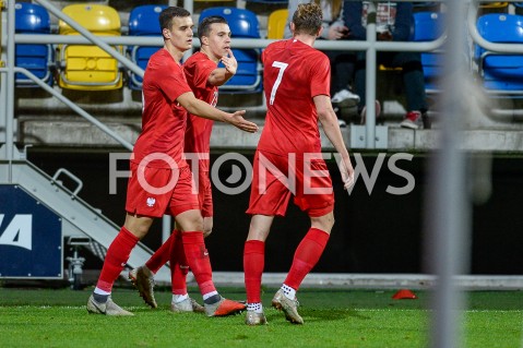  16.10.2018 GDYNIA<br />
PILKA NOZNA - KWALIFIKACJE DO MISTRZOSTW EUROPY U-21 2019<br />
EUROPEAN UNDER-21 CHAMPIONSHIP 2019 QUALIFYING ROUND<br />
MECZ POLSKA (poland) - (georgia) GRUZJA<br />
N/Z KONRAD MICHALAK RADOSC BRAMKA GOL NA 2:0 PATRYK DZICZEK<br />
 