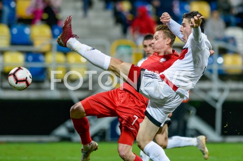  16.10.2018 GDYNIA<br />
PILKA NOZNA - KWALIFIKACJE DO MISTRZOSTW EUROPY U-21 2019<br />
EUROPEAN UNDER-21 CHAMPIONSHIP 2019 QUALIFYING ROUND<br />
MECZ POLSKA (poland) - (georgia) GRUZJA<br />
N/Z SZYMON ZURKOWSKI<br />
 