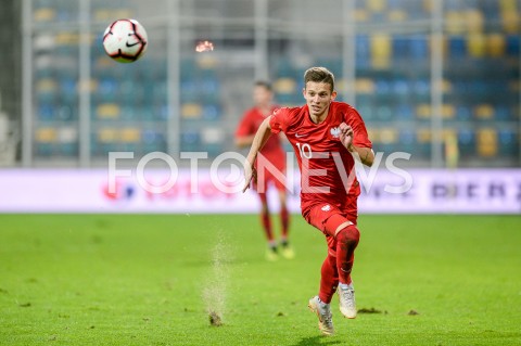  16.10.2018 GDYNIA<br />
PILKA NOZNA - KWALIFIKACJE DO MISTRZOSTW EUROPY U-21 2019<br />
EUROPEAN UNDER-21 CHAMPIONSHIP 2019 QUALIFYING ROUND<br />
MECZ POLSKA (poland) - (georgia) GRUZJA<br />
N/Z SEBASTIAN SZYMANSKI SYLWETKA<br />
 