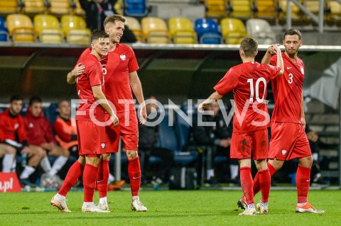  16.10.2018 GDYNIA<br />
PILKA NOZNA - KWALIFIKACJE DO MISTRZOSTW EUROPY U-21 2019<br />
EUROPEAN UNDER-21 CHAMPIONSHIP 2019 QUALIFYING ROUND<br />
MECZ POLSKA (poland) - (georgia) GRUZJA<br />
N/Z DAWID KOWNACKI RADOSC BRAMKA GOL NA 3:0 PAWEL BOCHNIEWICZ SEBASTIAN SZYMANSKI MATEUSZ WIETESKA<br />
 