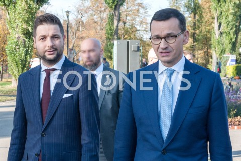  17.10.2018 WARSZAWA<br />BRIEFING PRASOWY PATRYKA JAKIEGO ORAZ PREMIERA MATEUSZA MORAWIECKIEGO W WARSZAWIE<br />N/Z PATRYK JAKI PREMIER MATEUSZ MORAWIECKI<br /> 