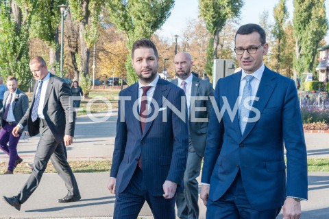  17.10.2018 WARSZAWA<br />BRIEFING PRASOWY PATRYKA JAKIEGO ORAZ PREMIERA MATEUSZA MORAWIECKIEGO W WARSZAWIE<br />N/Z PATRYK JAKI PREMIER MATEUSZ MORAWIECKI<br /> 
