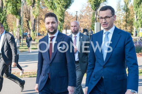  17.10.2018 WARSZAWA<br />BRIEFING PRASOWY PATRYKA JAKIEGO ORAZ PREMIERA MATEUSZA MORAWIECKIEGO W WARSZAWIE<br />N/Z PATRYK JAKI PREMIER MATEUSZ MORAWIECKI<br /> 