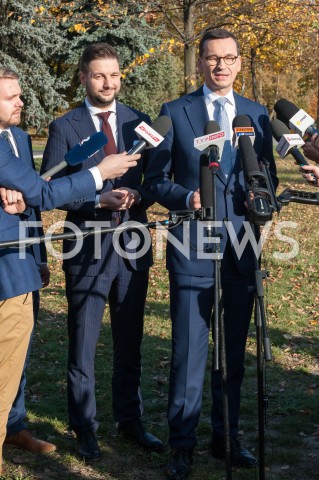  17.10.2018 WARSZAWA<br />BRIEFING PRASOWY PATRYKA JAKIEGO ORAZ PREMIERA MATEUSZA MORAWIECKIEGO W WARSZAWIE<br />N/Z PATRYK JAKI PREMIER MATEUSZ MORAWIECKI<br /> 