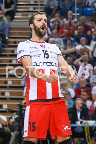  17.10.2018 RZESZOW<br />
SIATKOWKA PLUSLIGA 2018/2019 MEN VOLLEYBALL POLAND POLISH PLUS LIGA LEAGUE SEASON 2018/2019<br />
MECZ ASSECO RESOVIA RZESZOW - ONICO WARSZAWA <br />
N/Z MATEUSZ MIKA SYLWETKA RADOSC EMOCJE S<br />
 