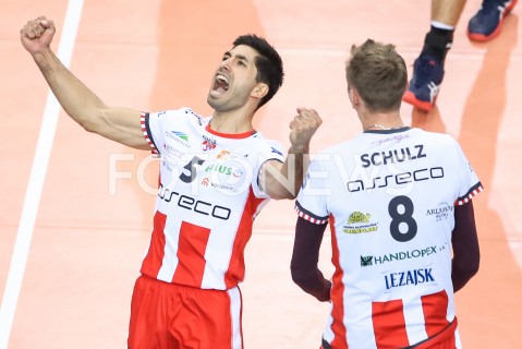  17.10.2018 RZESZOW<br />
SIATKOWKA PLUSLIGA 2018/2019 MEN VOLLEYBALL POLAND POLISH PLUS LIGA LEAGUE SEASON 2018/2019<br />
MECZ ASSECO RESOVIA RZESZOW - ONICO WARSZAWA <br />
N/Z RAFAEL REDWITZ DAMIAN SCHULZ RADOSC EMOCJE <br />
 