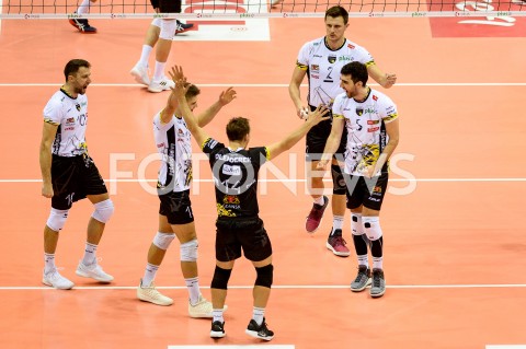  17.10.2018 GDANSK<br />
SIATKOWKA - PLUS LIGA SEZON 2018/2019<br />
MECZ TREFL GDANSK - GKS KATOWICE<br />
N/Z TREFL GDANSK RADOSC NIKOLA MIJAILOVIC MACIEJ OLENDEREK WOJCIECH GRZYB MARCIN JANUSZ<br />
 