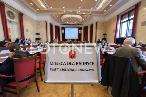  18.10.2018 WARSZAWA<br />PODSUMOWANIE KAMPANII WYBORCZEJ JANA SPIEWAKA POSIEDZENIE RADY WARSZAWY<br />N/Z SALA POSIEDZEN RADY MIASTA<br /> 