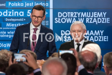  21.10.2018 WARSZAWA<br />WIECZOR WYBORCZY PRAWA I SPRAWIEDLIWOSCI<br />N/Z PREZES JAROSLAW KACZYNSKI PREMIER MATEUSZ MORAWIECKI<br /> 