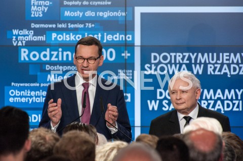  21.10.2018 WARSZAWA<br />WIECZOR WYBORCZY PRAWA I SPRAWIEDLIWOSCI<br />N/Z PREZES JAROSLAW KACZYNSKI PREMIER MATEUSZ MORAWIECKI<br /> 