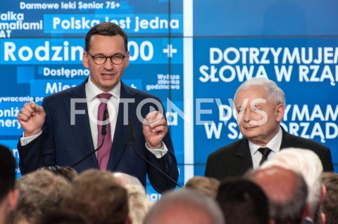  21.10.2018 WARSZAWA<br />WIECZOR WYBORCZY PRAWA I SPRAWIEDLIWOSCI<br />N/Z PREZES JAROSLAW KACZYNSKI PREMIER MATEUSZ MORAWIECKI<br /> 