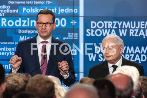  21.10.2018 WARSZAWA<br />WIECZOR WYBORCZY PRAWA I SPRAWIEDLIWOSCI<br />N/Z PREZES JAROSLAW KACZYNSKI PREMIER MATEUSZ MORAWIECKI<br /> 