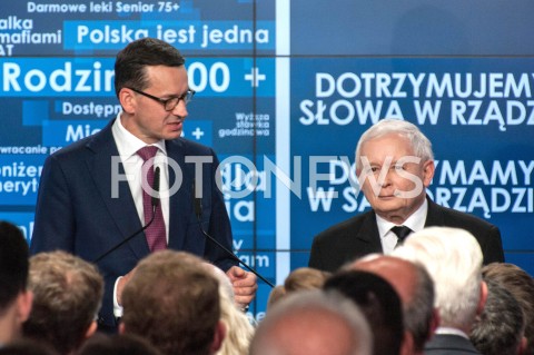  21.10.2018 WARSZAWA<br />WIECZOR WYBORCZY PRAWA I SPRAWIEDLIWOSCI<br />N/Z PREZES JAROSLAW KACZYNSKI PREMIER MATEUSZ MORAWIECKI<br /> 