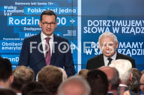  21.10.2018 WARSZAWA<br />WIECZOR WYBORCZY PRAWA I SPRAWIEDLIWOSCI<br />N/Z PREZES JAROSLAW KACZYNSKI PREMIER MATEUSZ MORAWIECKI<br /> 