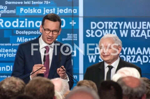  21.10.2018 WARSZAWA<br />WIECZOR WYBORCZY PRAWA I SPRAWIEDLIWOSCI<br />N/Z PREZES JAROSLAW KACZYNSKI PREMIER MATEUSZ MORAWIECKI<br /> 