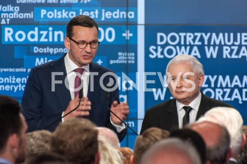  21.10.2018 WARSZAWA<br />WIECZOR WYBORCZY PRAWA I SPRAWIEDLIWOSCI<br />N/Z PREZES JAROSLAW KACZYNSKI PREMIER MATEUSZ MORAWIECKI<br /> 