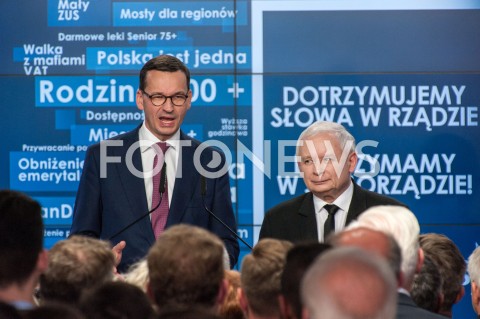  21.10.2018 WARSZAWA<br />WIECZOR WYBORCZY PRAWA I SPRAWIEDLIWOSCI<br />N/Z PREZES JAROSLAW KACZYNSKI PREMIER MATEUSZ MORAWIECKI<br /> 