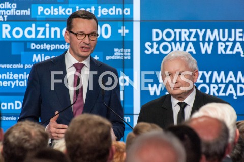  21.10.2018 WARSZAWA<br />WIECZOR WYBORCZY PRAWA I SPRAWIEDLIWOSCI<br />N/Z PREZES JAROSLAW KACZYNSKI PREMIER MATEUSZ MORAWIECKI<br /> 
