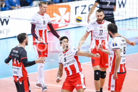  22.10.2018 RZESZOW<br />
SIATKOWKA PLUSLIGA 2018/2019 MEN VOLLEYBALL POLAND POLISH PLUS LIGA LEAGUE SEASON 2018/2019<br />
MECZ ASSECO RESOVIA RZESZOW - GKS KATOWICE <br />
N/Z RAFAEL REDWITZ MARCIN MOZDZONEK RADOSC EMOCJE <br />
 