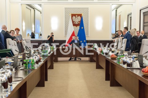  23.10.2018 WARSZAWA<br />KANCELARIA PREZESA RADY MINISTROW<br />POSIEDZENIE RADY MINISTROW RZADU<br />N/Z PREMIER MATEUSZ MORAWIECKI SALA OBRAD WIDOK VIEW<br /> 