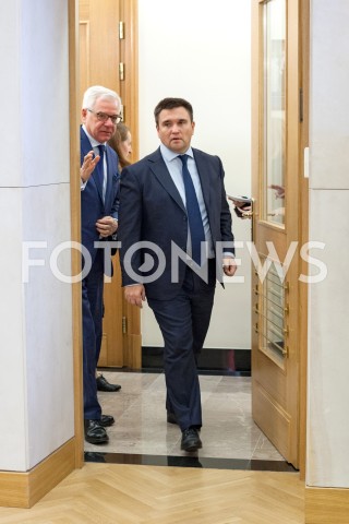  23.10.2018 WARSZAWA<br />KONFERENCJA MINISTROW SPRAW ZAGRANICZNYCH POLSKI I UKRAINY<br />N/Z JACEK CZAPUTOWICZ PAWLO KLIMKIN<br /> 