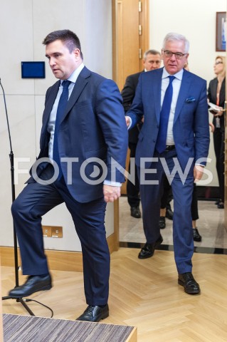  23.10.2018 WARSZAWA<br />KONFERENCJA MINISTROW SPRAW ZAGRANICZNYCH POLSKI I UKRAINY<br />N/Z JACEK CZAPUTOWICZ PAWLO KLIMKIN<br /> 