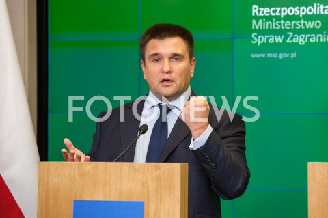  23.10.2018 WARSZAWA<br />KONFERENCJA MINISTROW SPRAW ZAGRANICZNYCH POLSKI I UKRAINY<br />N/Z PAWLO KLIMKIN<br /> 