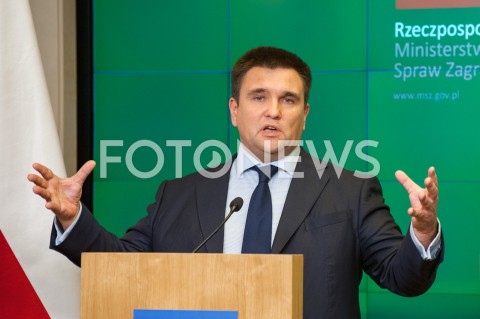  23.10.2018 WARSZAWA<br />KONFERENCJA MINISTROW SPRAW ZAGRANICZNYCH POLSKI I UKRAINY<br />N/Z PAWLO KLIMKIN<br /> 