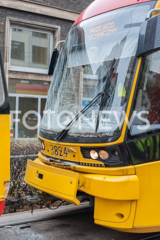  23.10.2018 WARSZAWA<br />ZDERZENIE TRAMWAJOW<br />N/Z TRAMWAJE<br /> 