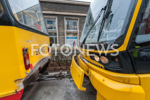  23.10.2018 WARSZAWA<br />ZDERZENIE TRAMWAJOW<br />N/Z TRAMWAJE HOLOWANIE<br /> 