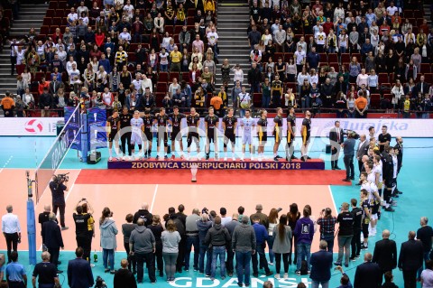  24.10.2018 GDANSK<br />
SIATKOWKA - FINAL SUPERPUCHARU POLSKI 2018<br />
MECZ TREFL GDANSK - PGE SKRA BELCHATOW<br />
N/Z PGE SKRA BELCHATOW RADOSC EMOCJE PUCHAR ZWYCIESTWO<br />
 