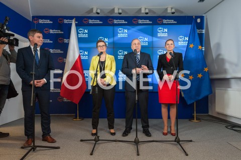  25.10.2018 WARSZAWA<br />KONFERENCJA KOALICJI OBYWATELSKIEJ NA TEMAT WYBOROW<br />N/Z KATARZYNA LUBNAUER GRZEGORZ SCHETYNA BARBARA NOWACKA JAN GRABIEC<br /> 