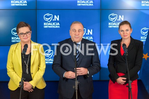  25.10.2018 WARSZAWA<br />KONFERENCJA KOALICJI OBYWATELSKIEJ NA TEMAT WYBOROW<br />N/Z KATARZYNA LUBNAUER GRZEGORZ SCHETYNA BARBARA NOWACKA<br /> 