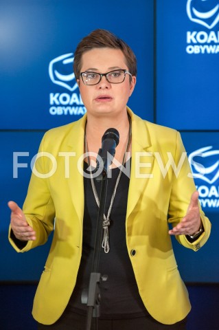  25.10.2018 WARSZAWA<br />KONFERENCJA KOALICJI OBYWATELSKIEJ NA TEMAT WYBOROW<br />N/Z KATARZYNA LUBNAUER<br /> 