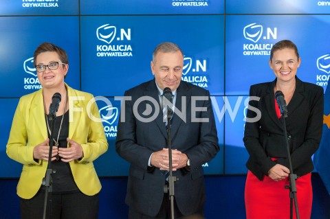 25.10.2018 WARSZAWA<br />KONFERENCJA KOALICJI OBYWATELSKIEJ NA TEMAT WYBOROW<br />N/Z KATARZYNA LUBNAUER GRZEGORZ SCHETYNA BARBARA NOWACKA<br /> 