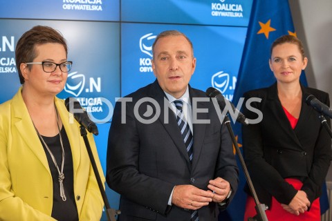  25.10.2018 WARSZAWA<br />KONFERENCJA KOALICJI OBYWATELSKIEJ NA TEMAT WYBOROW<br />N/Z KATARZYNA LUBNAUER GRZEGORZ SCHETYNA BARBARA NOWACKA<br /> 