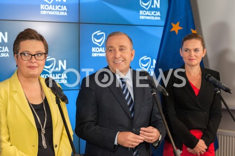  25.10.2018 WARSZAWA<br />KONFERENCJA KOALICJI OBYWATELSKIEJ NA TEMAT WYBOROW<br />N/Z KATARZYNA LUBNAUER GRZEGORZ SCHETYNA BARBARA NOWACKA<br /> 